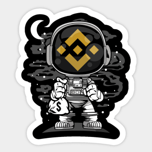 Astronaut Binance BNB Coin To The Moon Crypto Token Cryptocurrency Wallet Birthday Gift For Men Women Kids Sticker